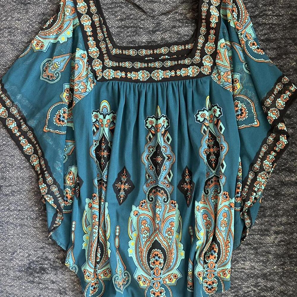 Vintage Y2K INC paisley boho blouse (S)